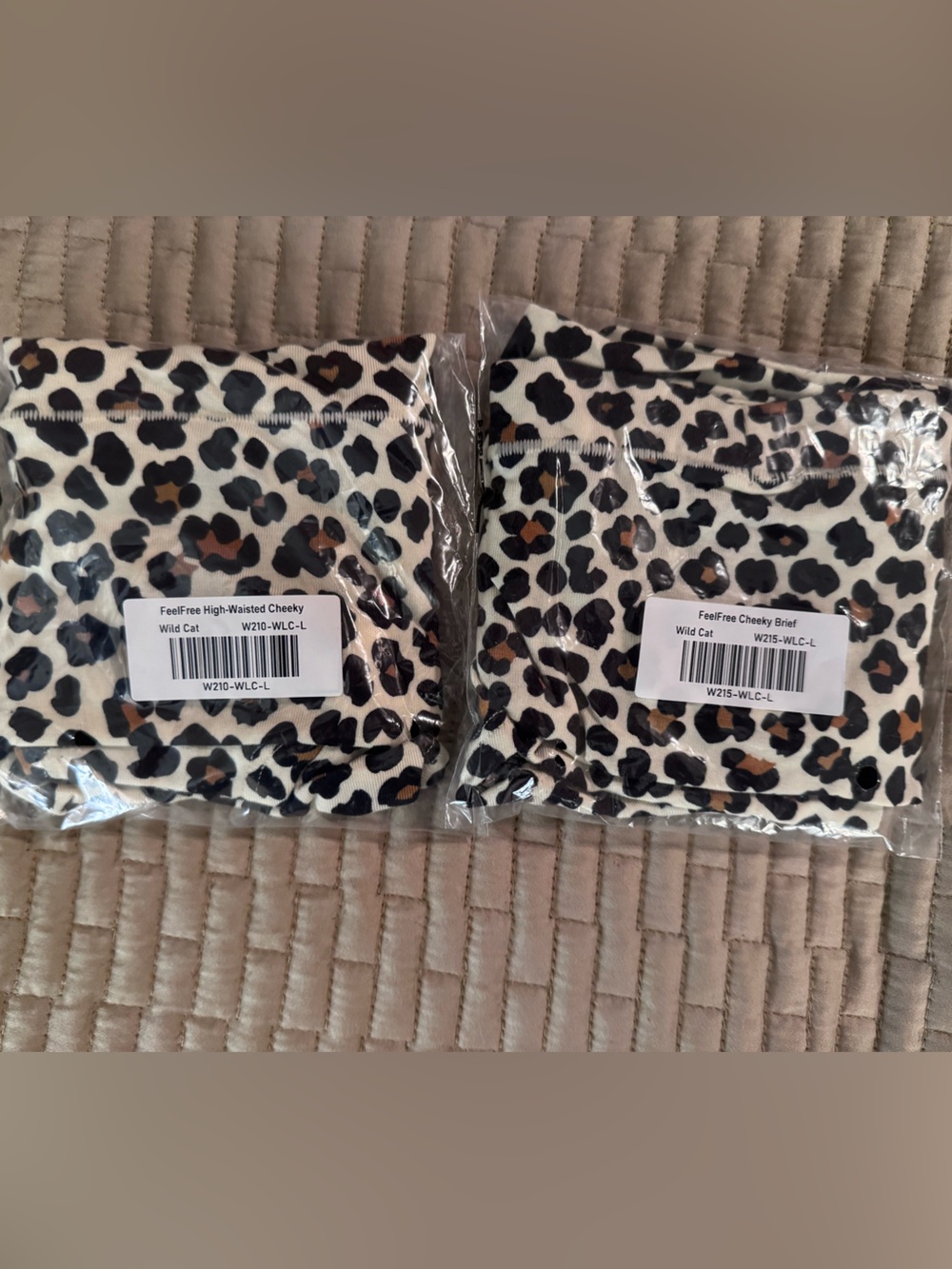MeUndies Leopard Print Hi-Waist Cheeky Panties in Cream, Black & Brown NWT